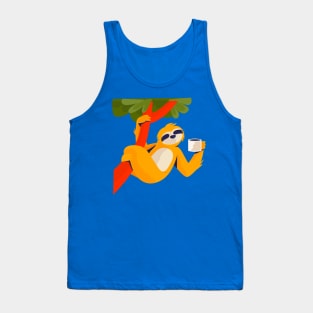 Sloth Drinking Coffee Tank Top